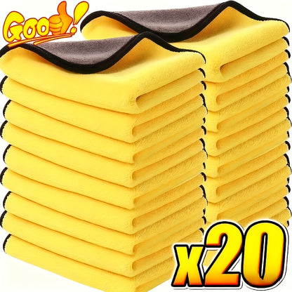 20/10-Pack Microfiber Car Wipes, Car Wash Towels, Dry Absorbent Microfiber Cleaning Cloths, Car Drying Towels for Auto Detailing - Father's Day Gift for Dad - Christmas - Halloween - Holiday Gift