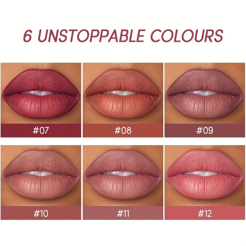 24 Hour Waterproof Velvet Matte Lipstick + Lip Liner - Nonstick Cup Lipgloss Lip Stain Pigmented Lip Makeup - Golden Box Nude Lipstick Valentine's Day Gifts