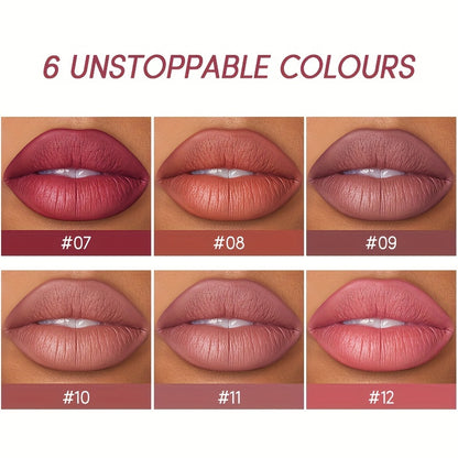 24 Hour Waterproof Velvet Matte Lipstick + Lip Liner - Nonstick Cup Lipgloss Lip Stain Pigmented Lip Makeup - Golden Box Nude Lipstick Valentine's Day Gifts