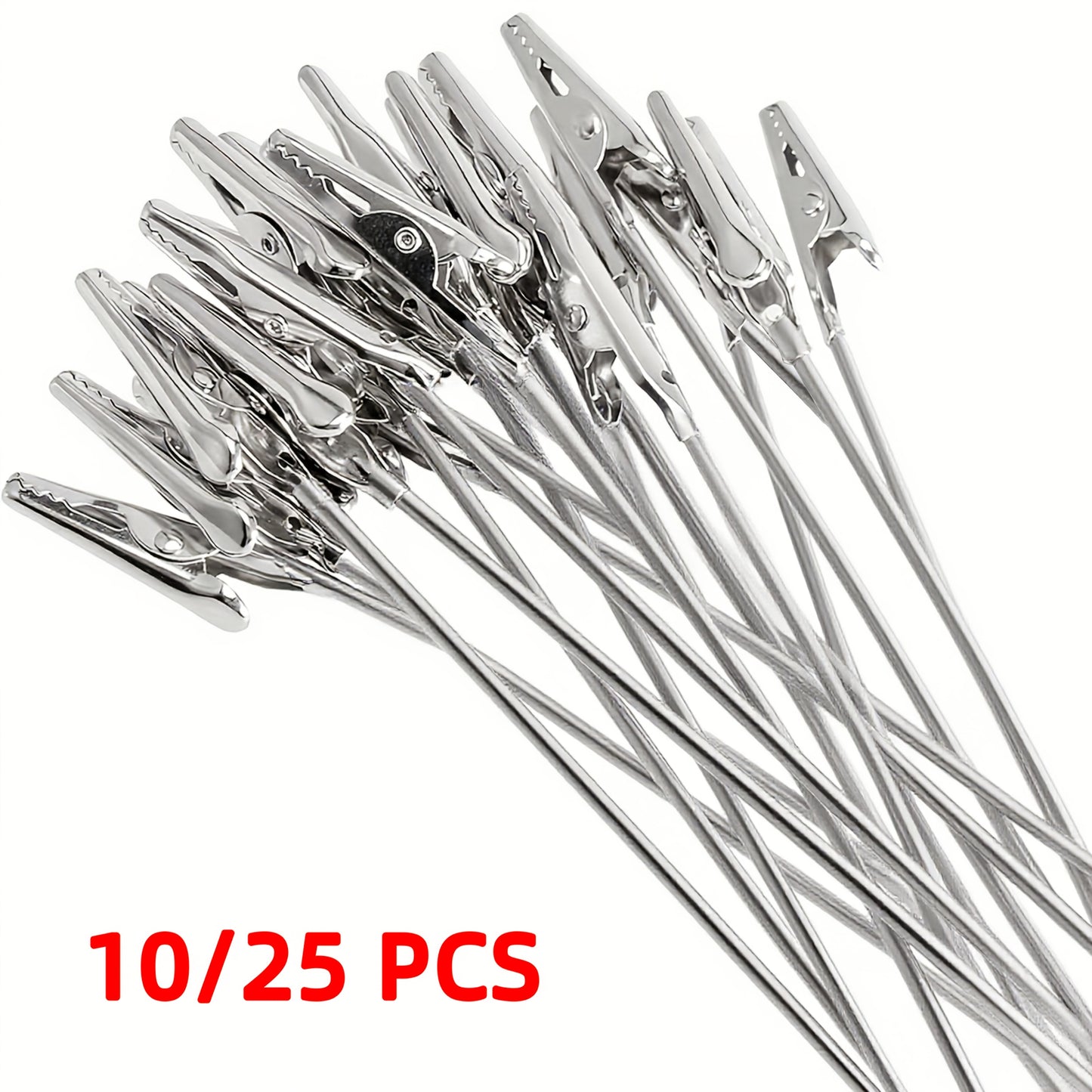 28cm crocodile clip, metal long tail spring clip set, suitable for DIY cards, photos, business cards and office paper clips, 10/25pcs bendable crocodile clip