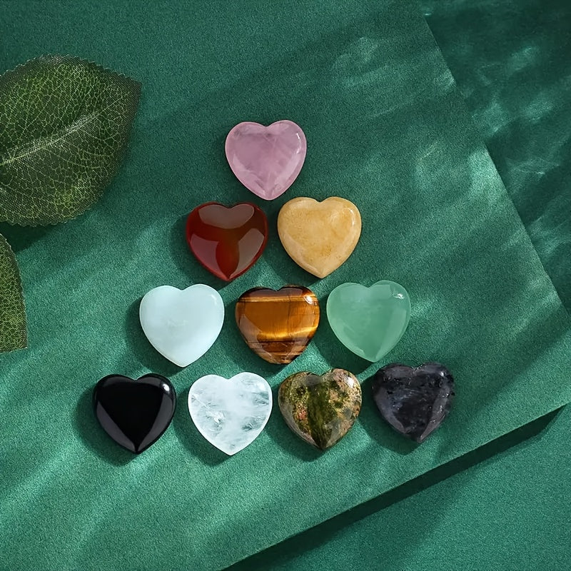 5PCs/10pcs Heart-Shaped Crystal Set, Crystal Heart Stone Gift, Decoration and Collection