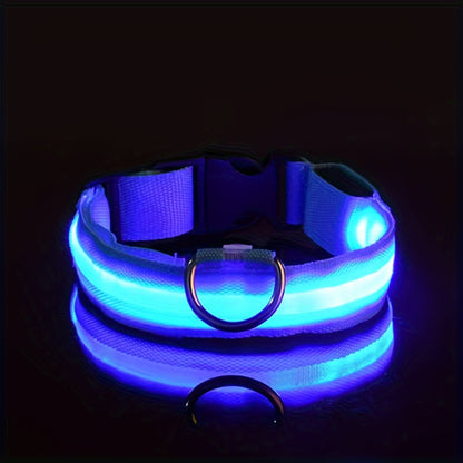 [LED Dog Collar] Battery LED nylon pet dog collar Dog light fluorescent collar pet supplies twinkle and glow at night