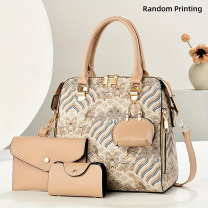 3pcs Fashion Vintage Embroidered Women's Bag Set, Valentine's Day Gift, Fresh and Elegant Handbags