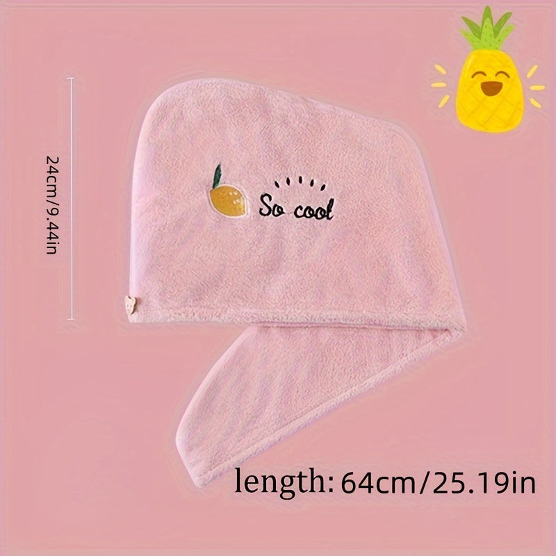 [Quick-Dry | Super Absorbent] 1pc Quick-Dry Super Absorbent Magic Microfiber Hair Drying Towel | Shower Cap & Turban, Soft Polyester Bath Hat with Button Closure, Multi-Color Options (Purple)