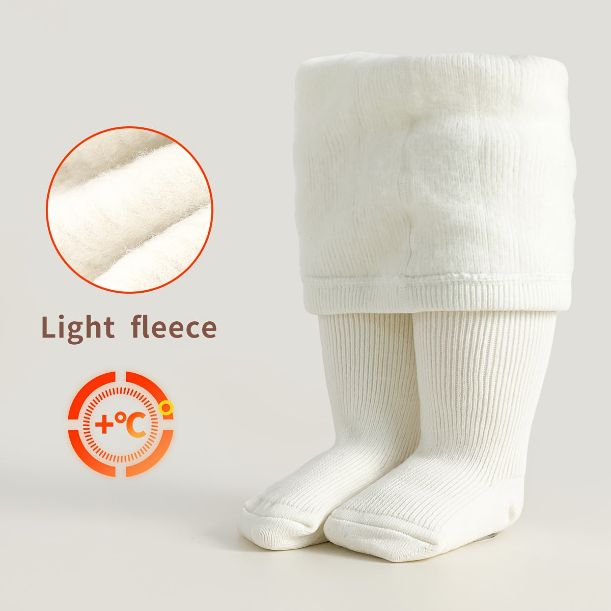 1 Pairs Fleece Lined Autumn/Winter Warm Tights for Girls - Solid & Striped, All-Match Design Baby Toddler Leggings
