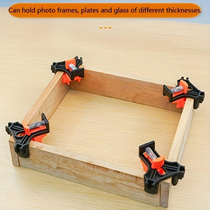 4pcs Adjustable 90-Degree Angle Clamps, Durable, Reusable Woodworking Tools, for Perfect Right Angles and T-Joint, with No Electricity Needed, Plastic Material