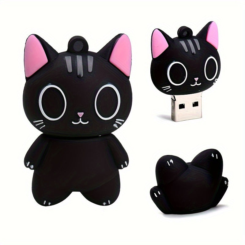 1pc Creative Cartoon Elf Cat USB Flash Drive | Cute USB Flash Drive with Storage Options of 128MB, 4GB, 8GB, 16GB, 32GB, 64GB | Compact and Portable for Everyday Data Storage and Business Use | Perfect Halloween and Christmas Gift for Family and Fri