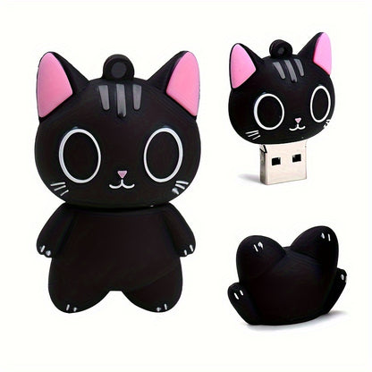 1pc Creative Cartoon Elf Cat USB Flash Drive | Cute USB Flash Drive with Storage Options of 128MB, 4GB, 8GB, 16GB, 32GB, 64GB | Compact and Portable for Everyday Data Storage and Business Use | Perfect Halloween and Christmas Gift for Family and Fri