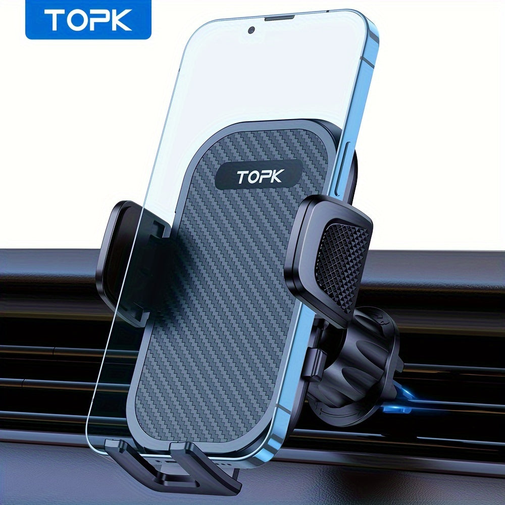 [Upgraded Car Holder] TOPK Upgraded Metal Car Phone Holder Mount, D42-G Cell Phone Holder for Car Air Vent | Compatible with All Phones