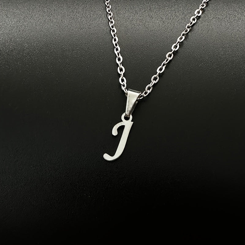 Stainless Steel Minimalist 26 Letter Pendant Necklace Unisex Gift
