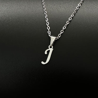 Stainless Steel Minimalist 26 Letter Pendant Necklace Unisex Gift