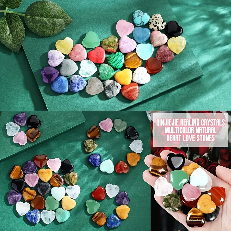 5PCs/10pcs Heart-Shaped Crystal Set, Crystal Heart Stone Gift, Decoration and Collection