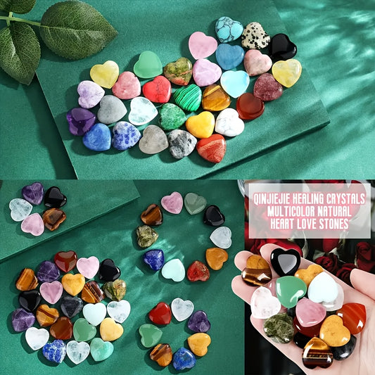 5PCs/10pcs Heart-Shaped Crystal Set, Crystal Heart Stone Gift, Decoration and Collection