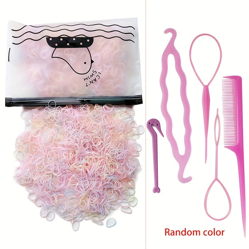 1505pcs Mini Colorful Hair Ties & Styling Tools, Perfect for Womens Hair Accessories, Ideal Choice for Gifts