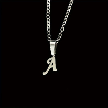 Stainless Steel Minimalist 26 Letter Pendant Necklace Unisex Gift