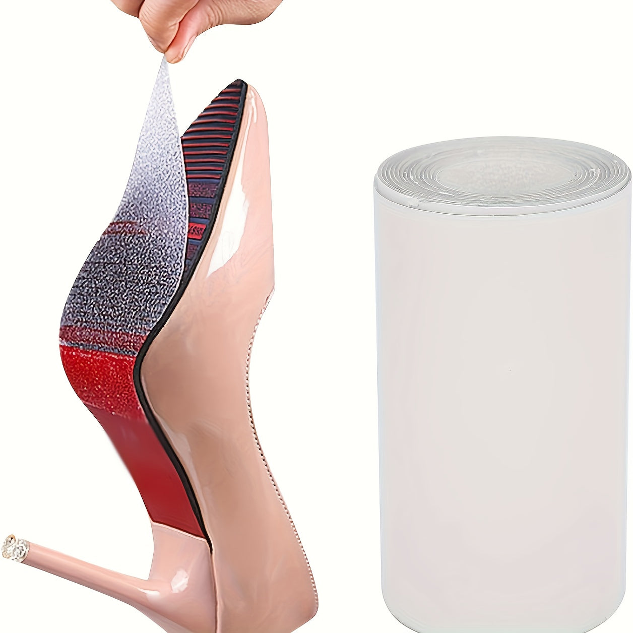 1 Roll of High Heel Sole Anti-Slip Pads, Noise-Reducing And Sole Protection Stickers, Wear-Resistant Self-Adhesive Anti-Slip Stickers, Extended Anti-Slip Stickers