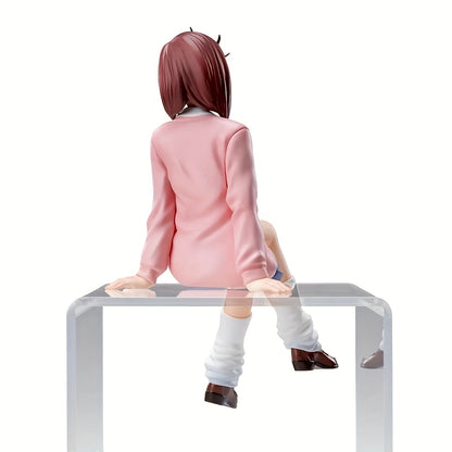 [Cool Anime Girl] Cool Anime Girl Figurine, Short-Haired Model in Second Animation | Sitting on Instant Noodle, Suitable for PC Case Bookshelf Desktop Decoration, Ideal Holiday Party Gift for Anime Fans, Suitable for 18