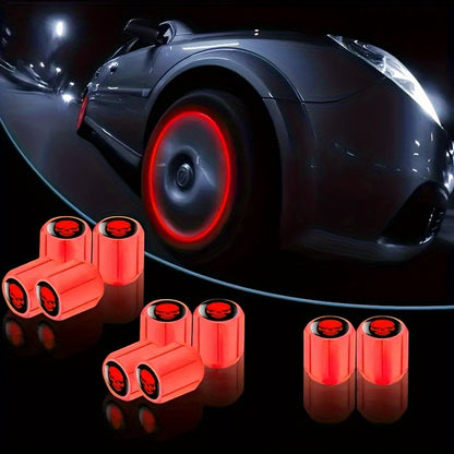[Glowing Skull Valve Caps] 10 Glowing Fluorescent Skull Tire Valve Caps | Universal Car Wheel Accessories for SUVs, Bicycles, Trucks, Motorcycles