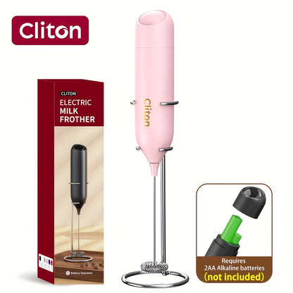 Electric Milk Frother | Battery Powered Portable Coffee Frother with Lightweight Plastic Handle & 304 Stainless Steel Whisk, Low Decibel, Ideal for Drinks, Coffee Lovers, Camping, Wedding Souvenir, Christmas Gift | Requires 2 AA Batteries