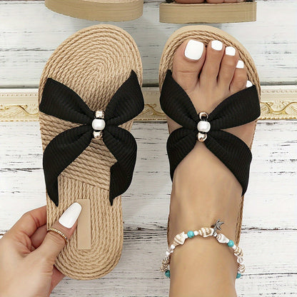 Lightweight And Comfortable Summer Beige Beaded Flat Sandals, Handcrafted with a Bohemian Style for The Beach., Women Shoes