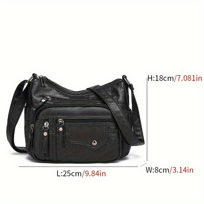 [Large Crossbody Bag] 8108 Large Capacity Soft Shoulder Crossbody Bag - Random Flower Pattern - Random Strap Direction - Random Zipper Direction