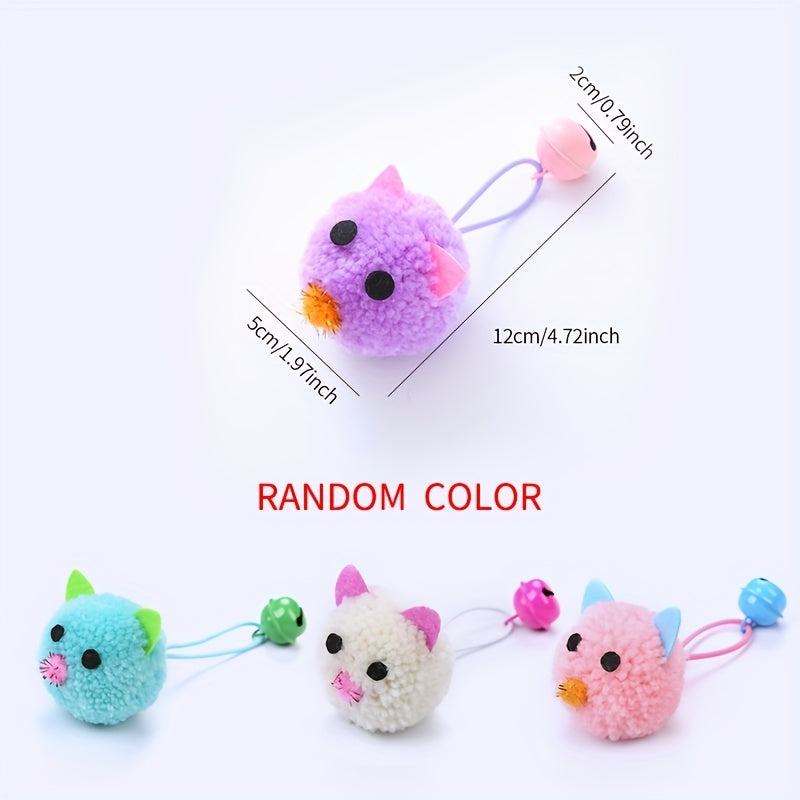 [Macaron Color Matching Cute Mouse] Pet Cat Toy Cute Mouse Shape Macaron Color Matching with Bell Sound Interactive Play Pet Supplies