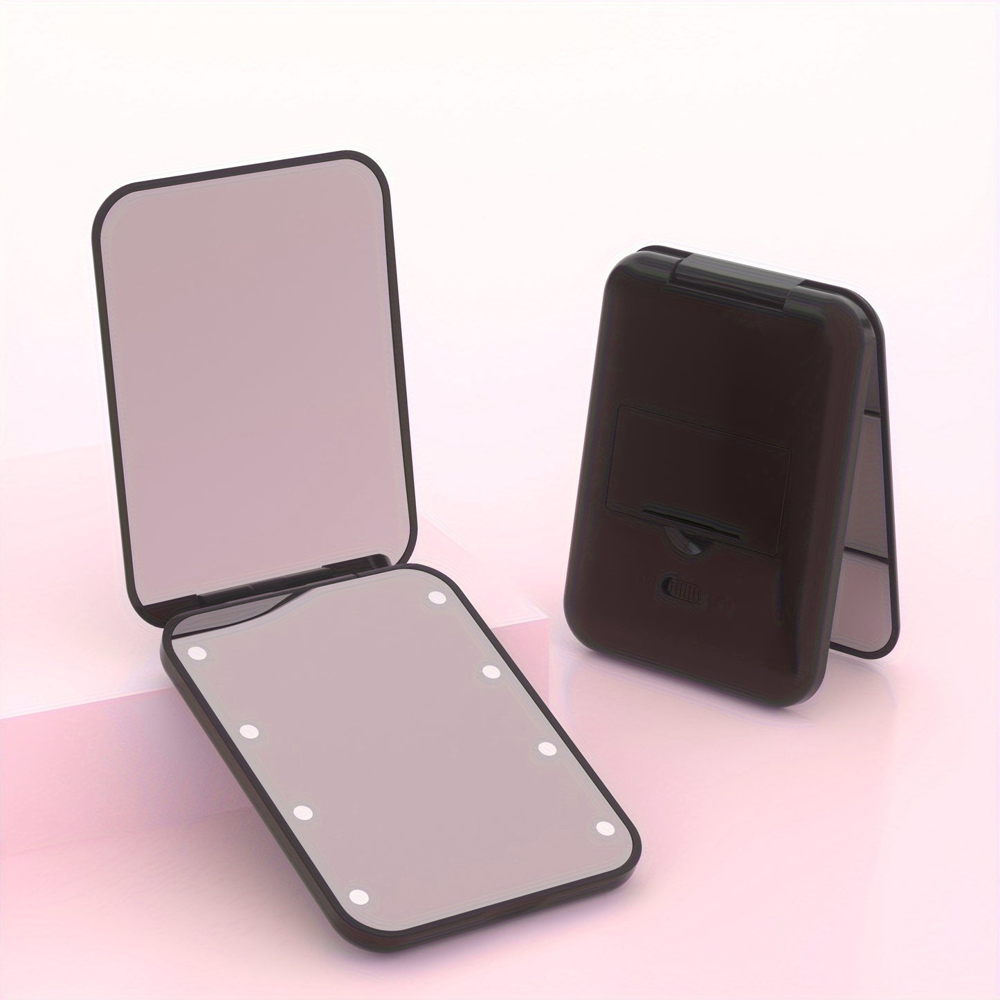 [Portable LED Makeup Mirror] 1X/3X Portable LED Makeup Mirror with Light, Double-Sided, Foldable, Handheld, Small, Can Be Placed in Wallet, Suitable as a Gift
