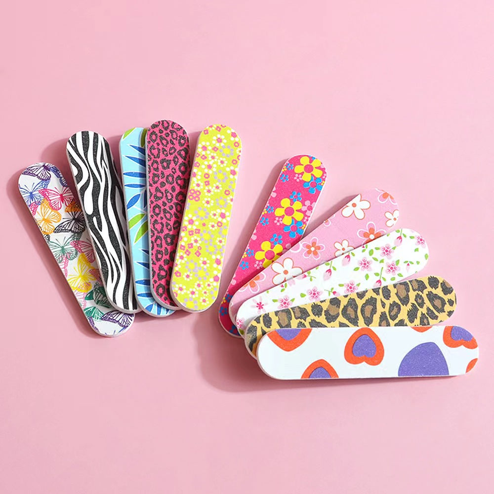 [Colorful Nail Files] 10Pcs Double Sided Nail Files | Mini Colorful Fingernail Boards Manicure Pedicure Tool