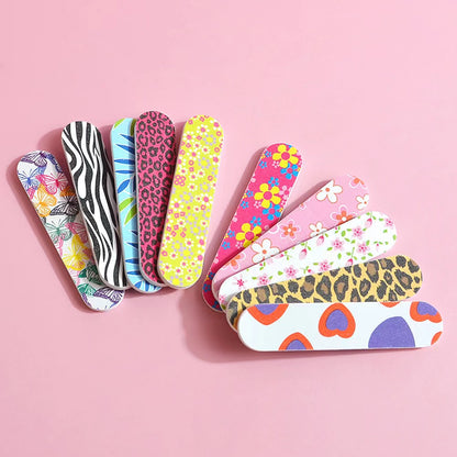 [Colorful Nail Files] 10Pcs Double Sided Nail Files | Mini Colorful Fingernail Boards Manicure Pedicure Tool
