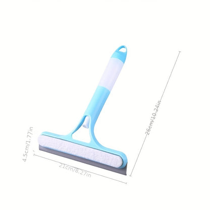 3-in-1 & Mirror Scraper with Removable Microfiber Cloth - Heavy-Duty Plastic Bathroom Window Cleaner, Door, Scraper, and Wiper - No Electricity Needed, Ideal for Home Use