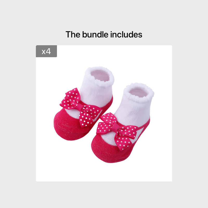 Baby Girl Cute Fashion Bowknot Flower Socks Fit 0-24 Months