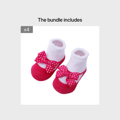 Baby Girl Cute Fashion Bowknot Flower Socks Fit 0-24 Months