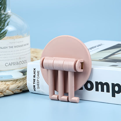 3-Branch Traceless Hanging Hook - Multifunctional Rotary Hook for Kitchen & Bathroom Walls - Punch-Free Installation!