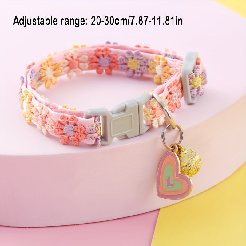 Adjustable Lace Cat Collar 1pc - with Pendant, Suitable for Small Cats and Dogs
