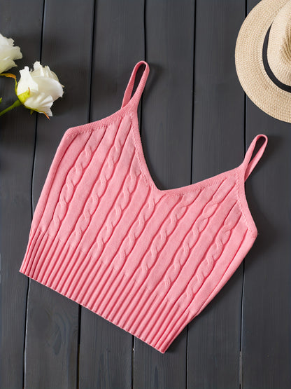 Women'S Stretchy Tank Top - V-Neck Sleeveless Casual Vest with Ribbed Texture, Beige, Versatile for Layering or Standalone Outfits, Allseason Apparel | Vneck Design | Construction, Ladies Tank Tops