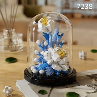 [Romantic Flower Blocks] Romantic DIY Flower Building Blocks Set - Desktop Ornament & Puzzle Toy, Perfect Birthday Gift Ramadan Mubarak