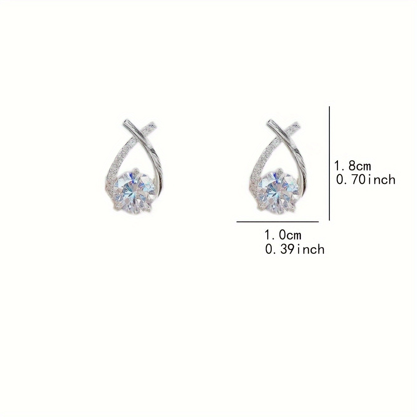 Hot-Selling Women'S Stud Earrings 1 Pair, Exquisite Light Luxury Inlaid Cross Temperament Versatile Earrings
