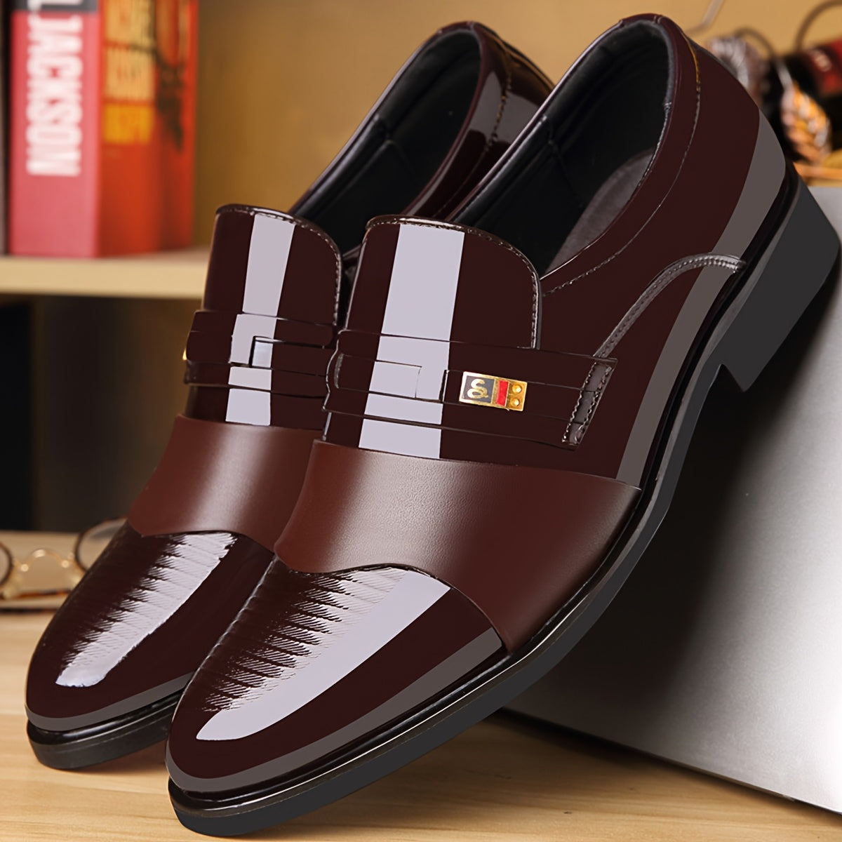 Men's Dress Shoes, Dad Shoes, Men's Elegant Footwear, Business Dress Shoes, Loafers, Shoes for Middle-Aged and Elderly Men, Casual Men's Shoes, Genuine Men's Gift Wedding Shoes, Men's Social Shoes, Men's Black Shoes