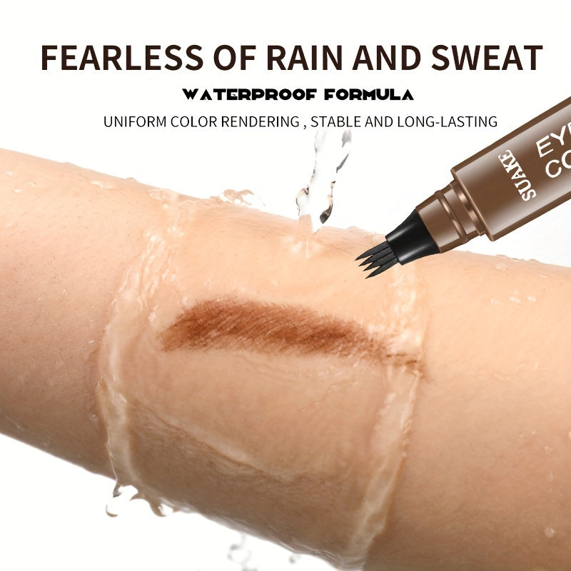 Water-Resistant Eyebrow Pen, Microblading Pencil Featuring a Four-Pronged Tip for Naturally Styled Brows (Available in Five Shades)