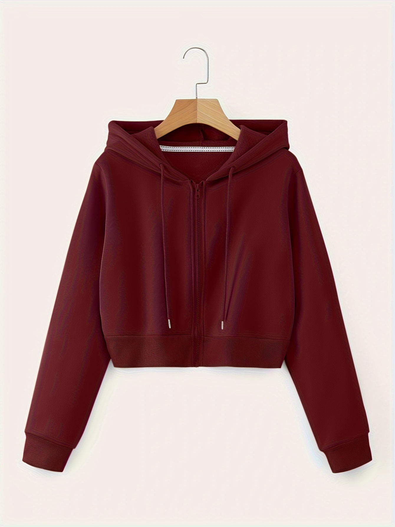 Women'S Casual Zip-Up Hoodie - Long Sleeves, Solid Color Design, Featuring Front Pockets, Made in a Regular Fit. A Stylish Choice for Autumn And Winter. Casual Wear | Hooded Sweatshirt | Zip Closure, Hoodie