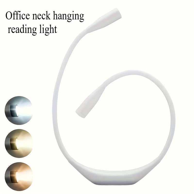 1pc of a Tri-Color Temperature Neck Lamp That Operates on Batteries, Featuring a 360° Swivel LED for Bedside Reading, Designed to Care for Your Eyes with a Long-Lasting Neck Desk Light