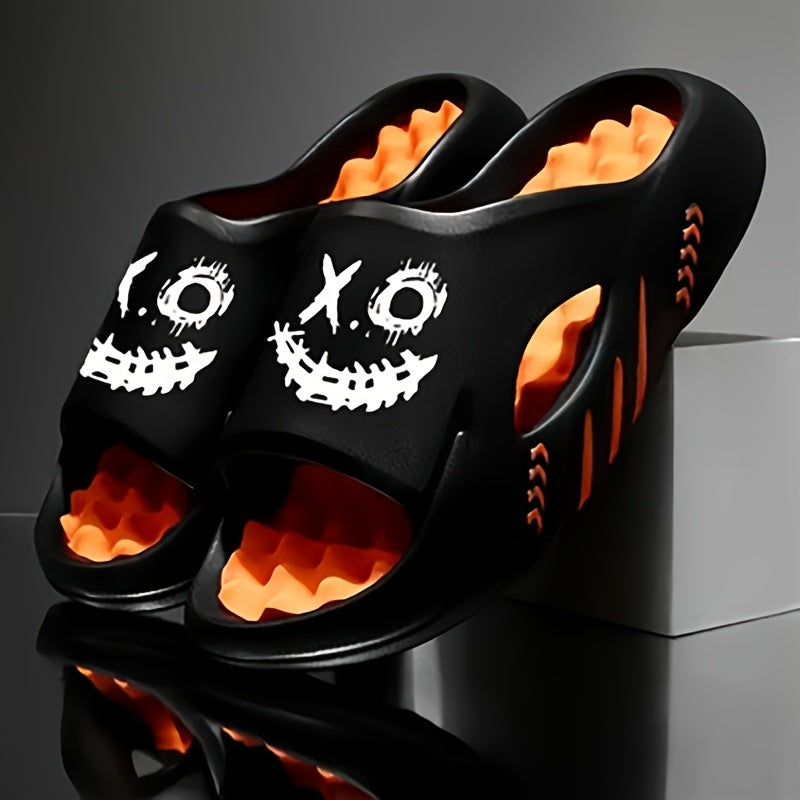 OURANNI Men's Fashion Cartoon Print Lightweight Indoor Home Shower Slippers, Trendy and Versatile Unisex Style, Suitable for Couples' Daily Casual, Sports, Beach, and Vacation Wear, Lightweight Indoor/Outdoor Multi-Scene Footwear, Durable EVA