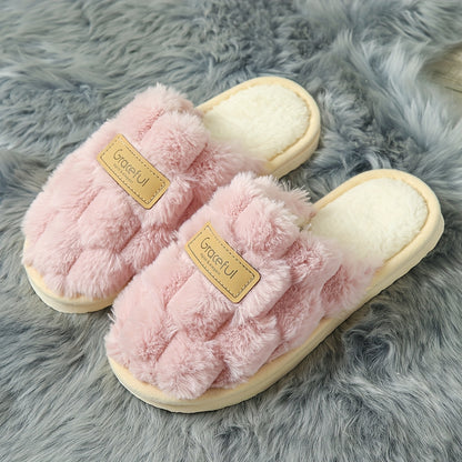 Elegant Women'S Indoor Fluffy Slippers for Winter, Stylish And Easy House Shoes with Plush Warmth., Women Shoes