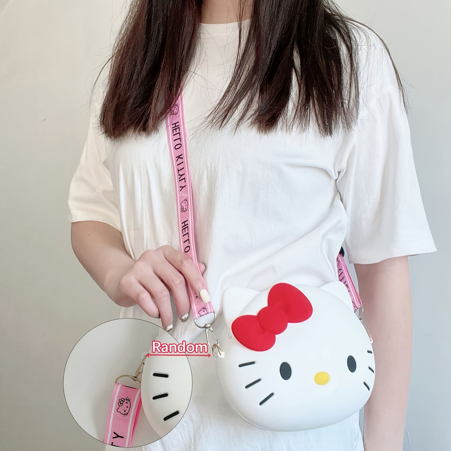 1pc of The New Hello Kitty & Family Cartoon Pouch, a Compact And Lightweight Storage Bag for Small Items, Featuring Cute Cartoon Designs, Convenient for Daily Outings