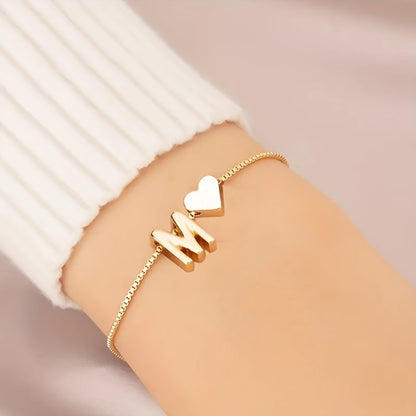 Letter Heart Bracelet