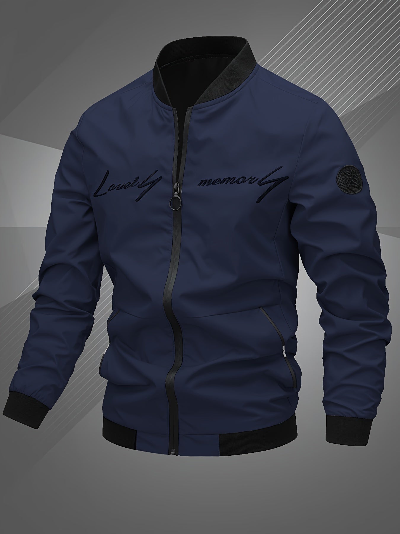 Men'S Letter Embroidered Casual Bomber Jacket, Mens Winter Jackets And Coats, Fridays Items, Mens Gifts Ideas, Gifts for Men, Thermal Wear for Men, Christmas Gifts, Suitable for Everyday Life, Home, Outdoor, Work, And Leisure Settings.