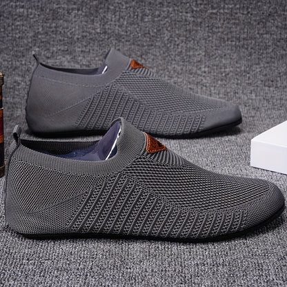 Men'S Casual Slip-On Sneakers - Beige Fabric, Round Toe, Rubber Sole, All-Season Athletic Shoes for Walking, Hiking, Tennis, and Daily Wear, Casual Athletic Shoes | Modern Casual Sneakers | Slipon Comfort