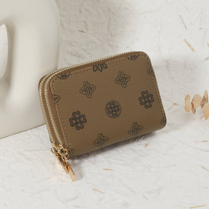 Stylish Double-Zippered Coin Purse for Credit Cards, Made from High-Quality. This Easy And Casual Multi-Card Holder Is Ideal for Outdoor Activities, Travel, And Returning to School