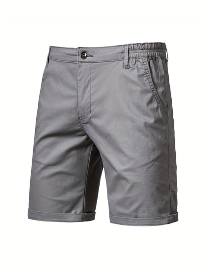 Men's Navy Blue Cotton Shorts - Non-Stretch Casual Everyday & Formal Shorts with Side Pockets, Machine Washable Regular Fit for Office, Outings, Lounge Wear - Breathable Cotton Fabric, Versatile Clothing, Classic Design, Comfortable Material, Office Attir