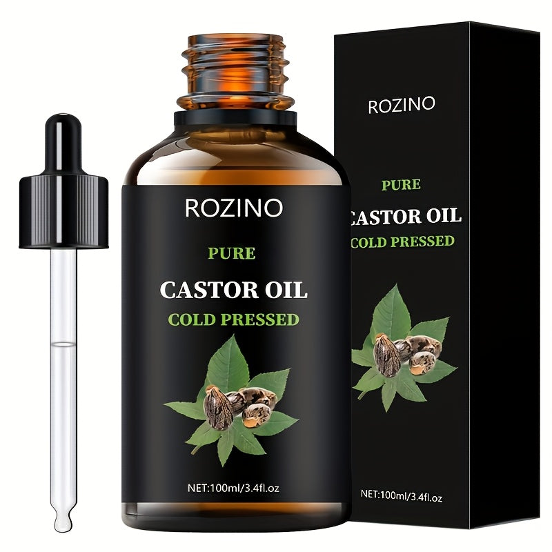 Castor Oil, for Hair Eyelashes And Eyebrows, Castor Oil Cold Pressed Unrefined, Hair for Dry Hair, Skin & Nails